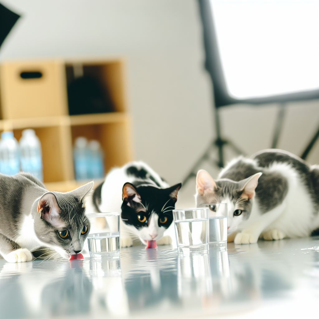 Kedilerin su tüketimini gösteren bilgilendirici görsel