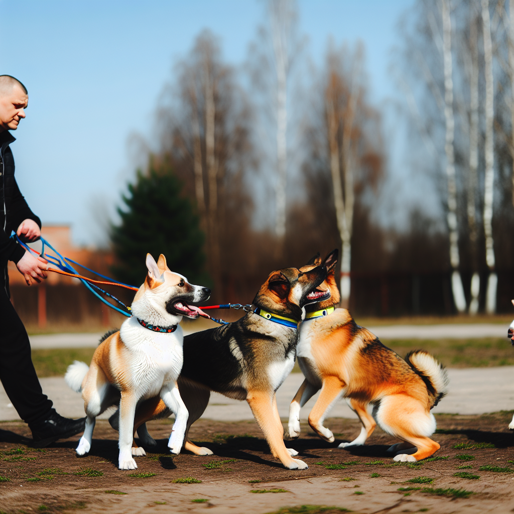 Köpek eğitimi ve sosyalleşme sürecini gösteren görüntü